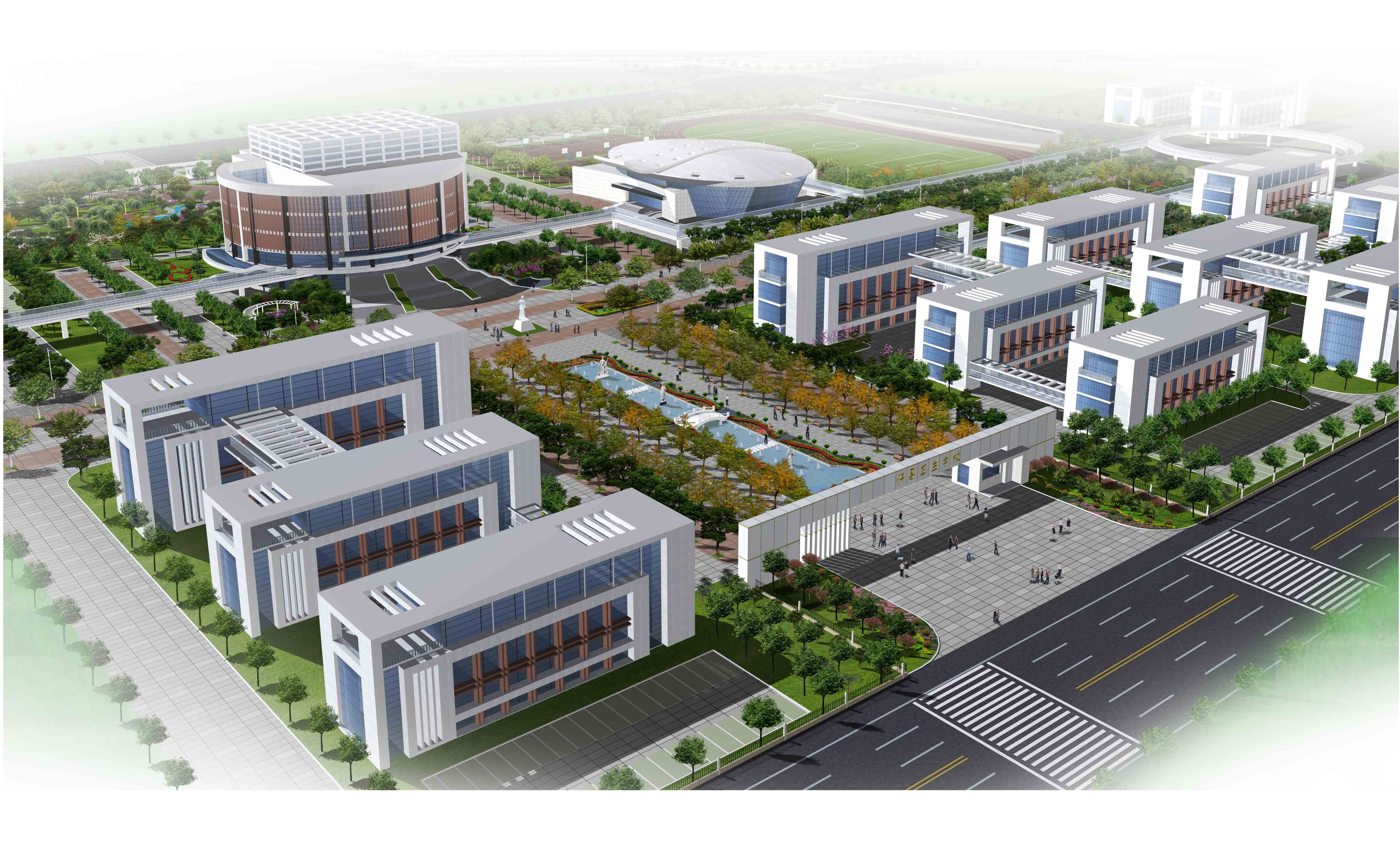 某大学景观设计鸟瞰图