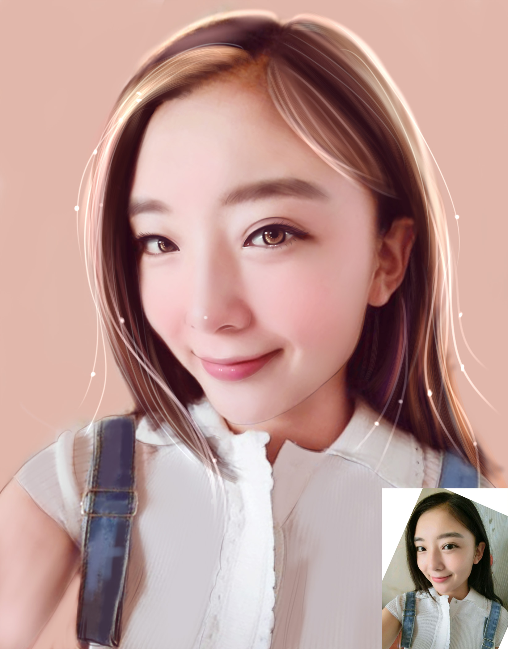 真人照片转手绘唯美画像肖像婚纱转手绘
