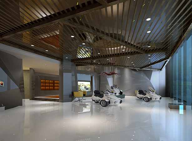 【会所空间】庞巴迪会所,摩托车展厅,精品店设计