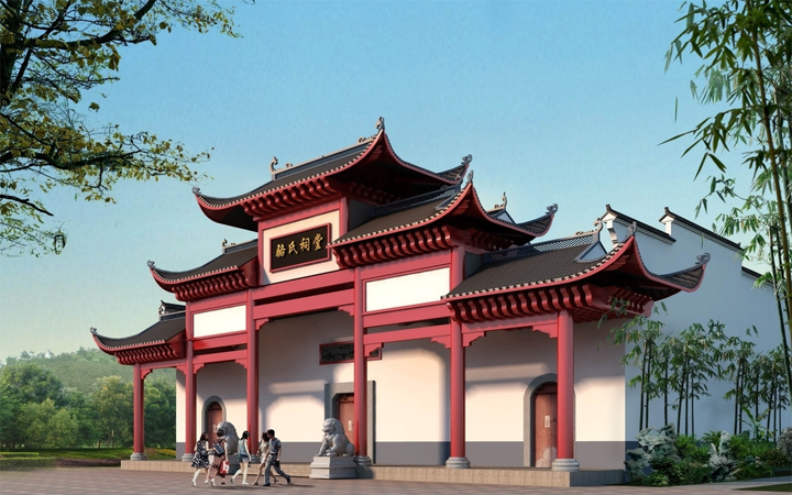 北京四合院设计祠堂仿古建筑古建效果图施工图