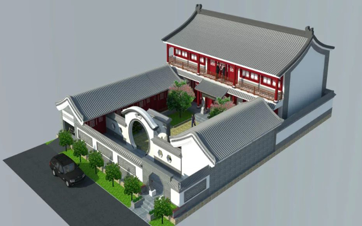 北京四合院设计祠堂仿古建筑古建效果图施工图