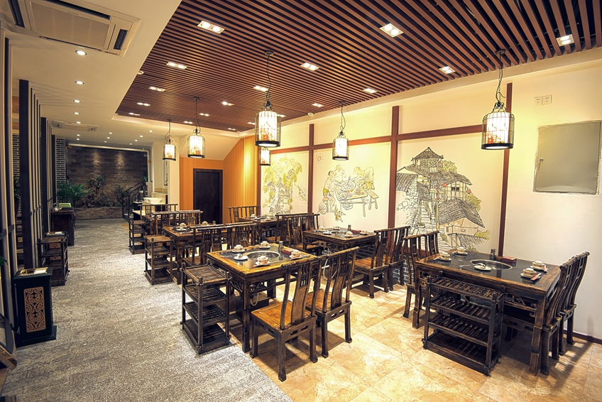 整装大师汉图名将设计明清风格火锅店装修设计(重庆巴