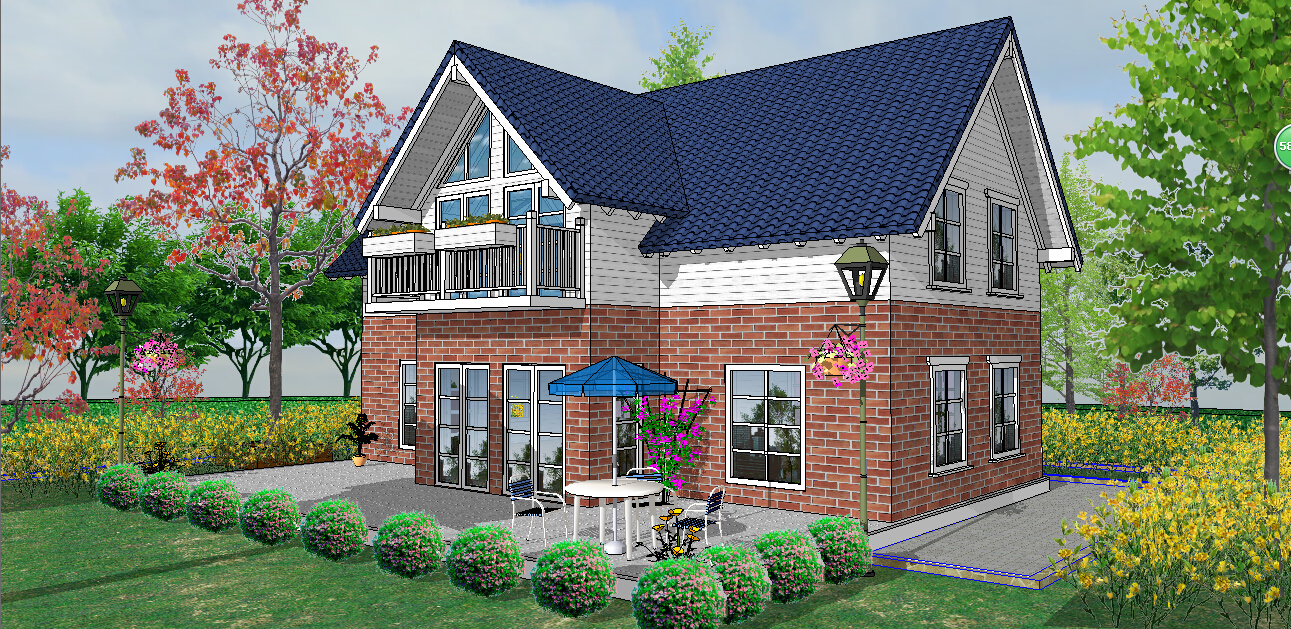 建筑效果图制作,别墅效果图