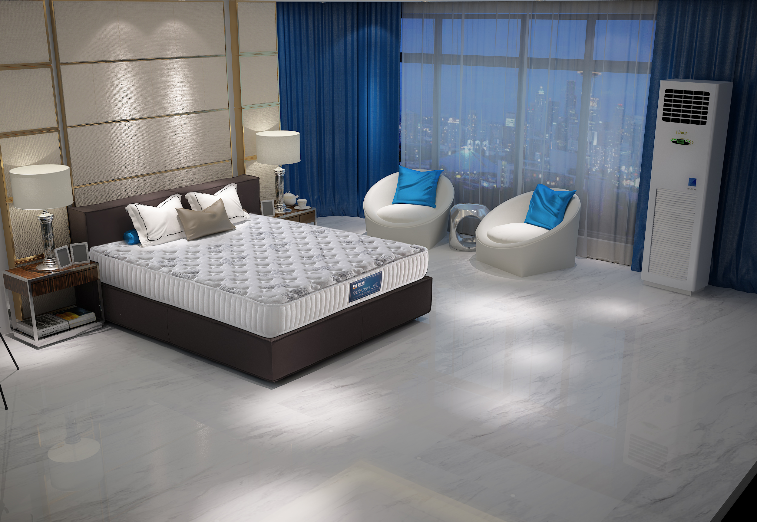 床垫家居产品背景3d渲染 家具效果图制作