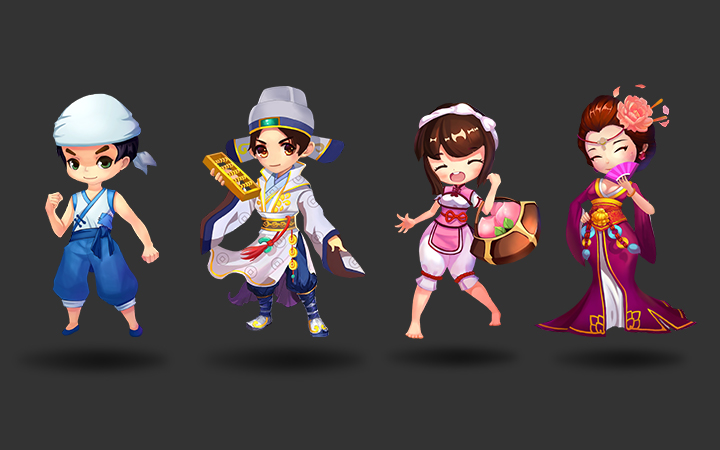 游戏角色设计/2d卡通/动漫角色/日韩风格角色