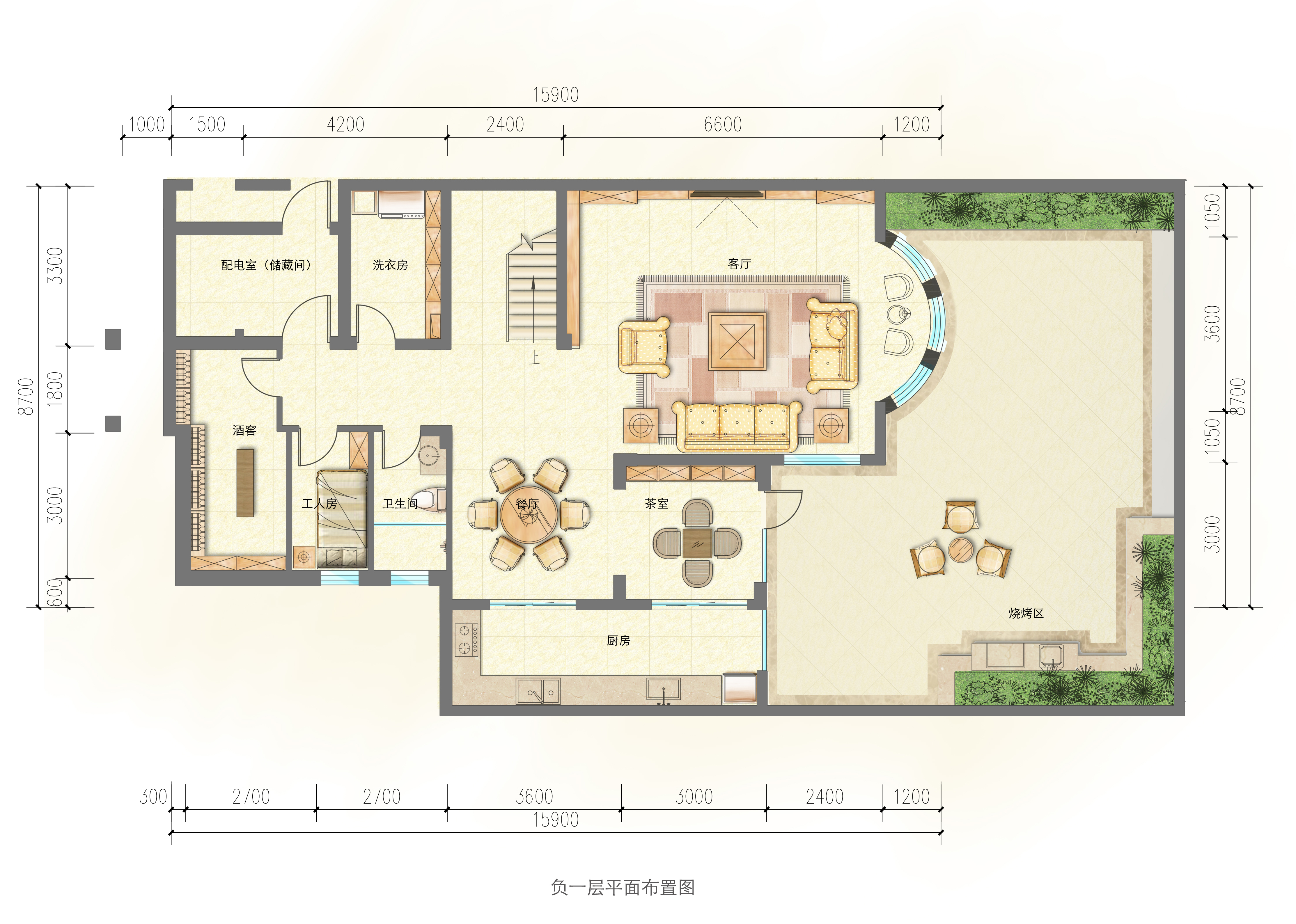 现代简约,中式,欧式,美式,田园,地中海ps彩平图彩色平面图