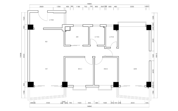 家庭 新房 装修 平面图 绘制 cad 家庭布局规划 平面图