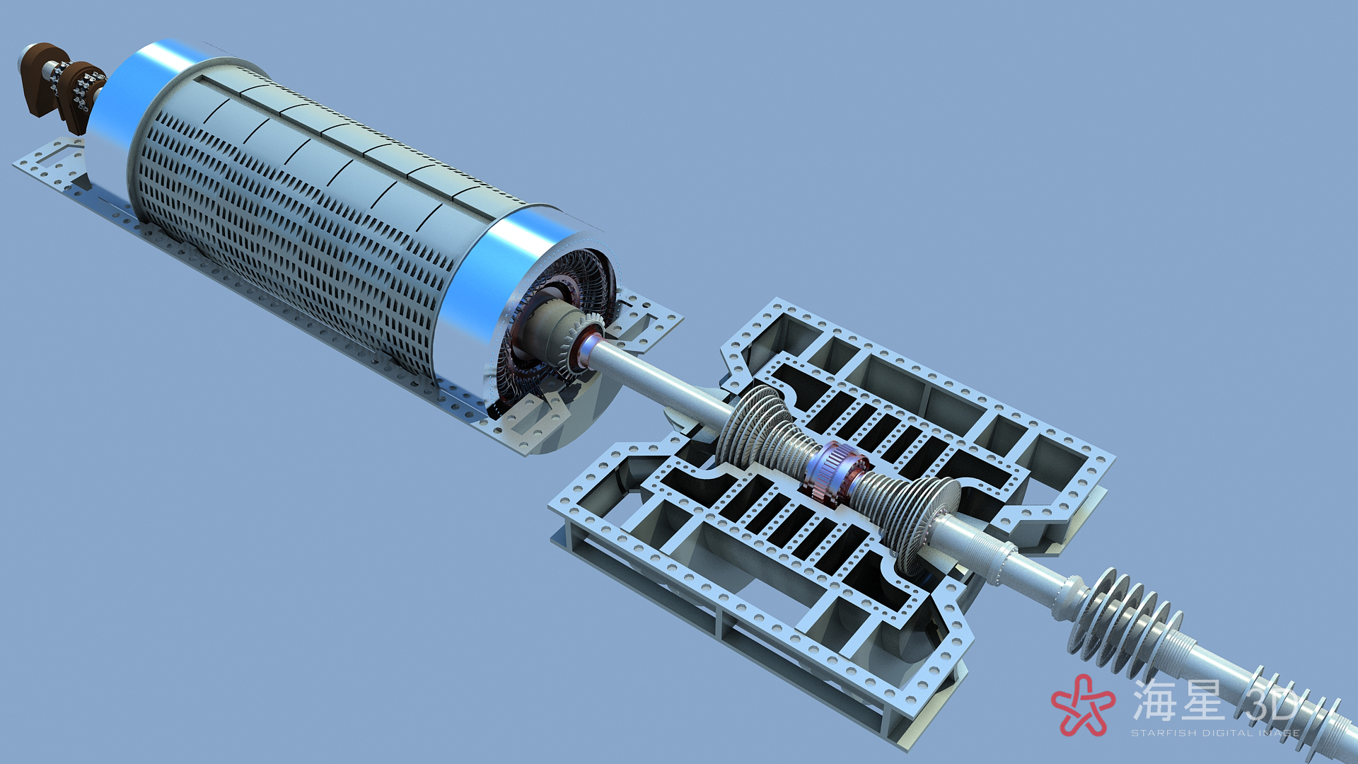 3d机械模型·图片建模·发电机涡轮