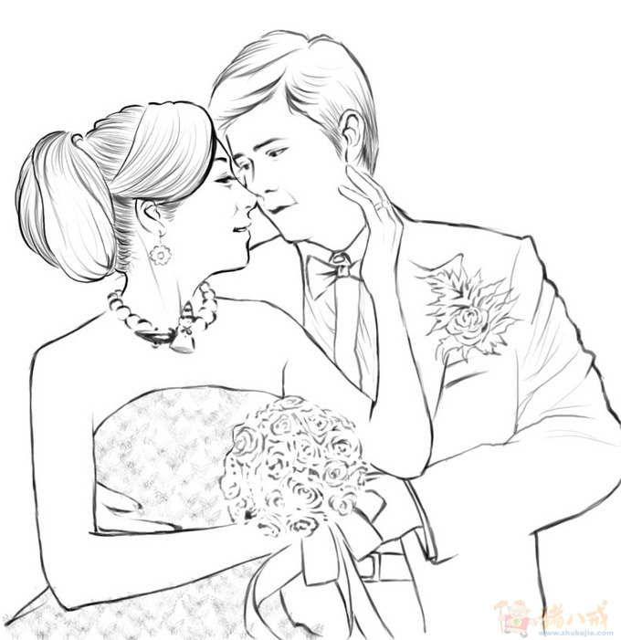 加急!婚纱照绘素描图 栗子动漫铺 投标-猪八戒网