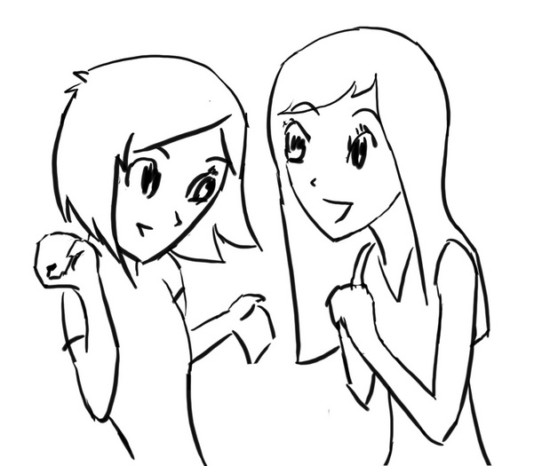 两个<em>女生</em>图象的<em>简笔画</em>-漫画设计-猪八戒网