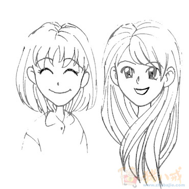 两个<em>女生</em>图象的<em>简笔画</em>-漫画设计-猪八戒网