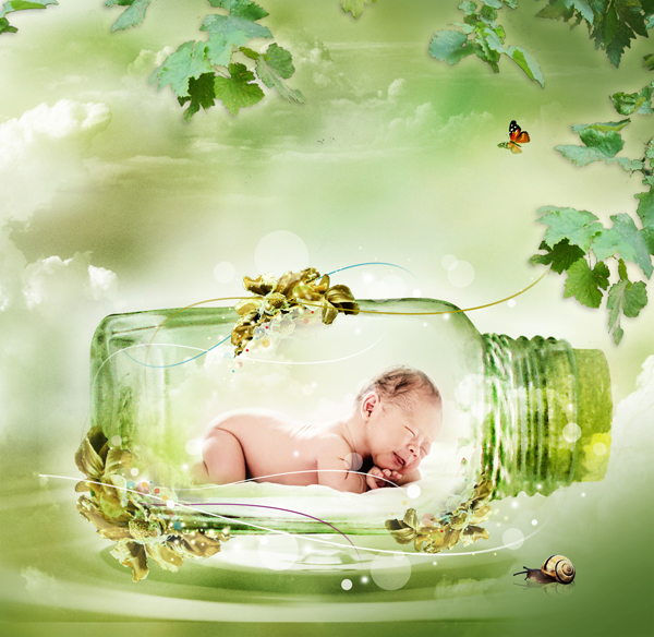 <em>新生儿照片</em>创意设计-其它<em>照片处理</em>-猪八戒网