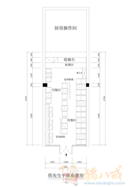 35平快餐厅前厅装修设计效果图,施工图