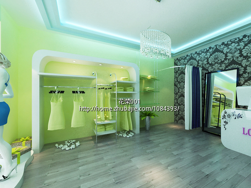 1张<em>女装</em>小店装修效果图及<em>店名</em>LOGO美化设计