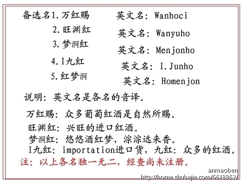 葡萄酒品牌取名(需注册) - 公司起名 - 起名取名