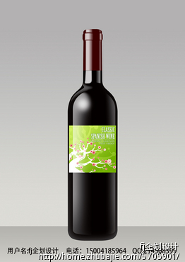 标题:西班牙葡萄酒酒标设计-包装设计-猪八戒网
