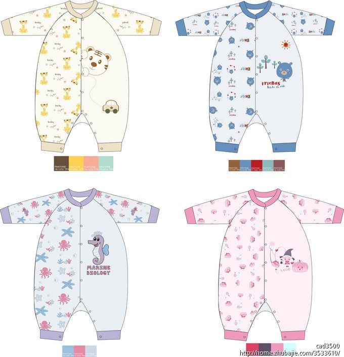一款婴幼儿内衣花色图案设计