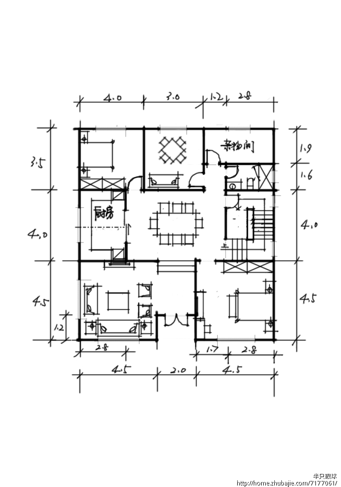 求农村两层自建房平面设计图-自建房装修-猪八