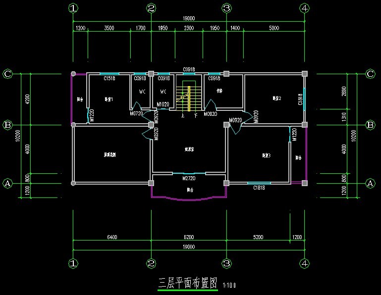 19米*9米的自建房设计全套图纸(结构,平面,外立面)