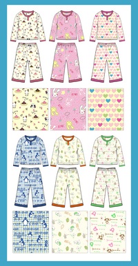 图案<em>设计</em>:<em>设计</em>2-9岁的<em>儿童睡衣</em>,家居服面料花型