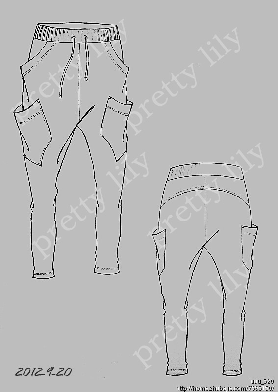 <em>服饰设计</em>:针织长裤,针织<em>短裤</em>_pretty_lily_36440