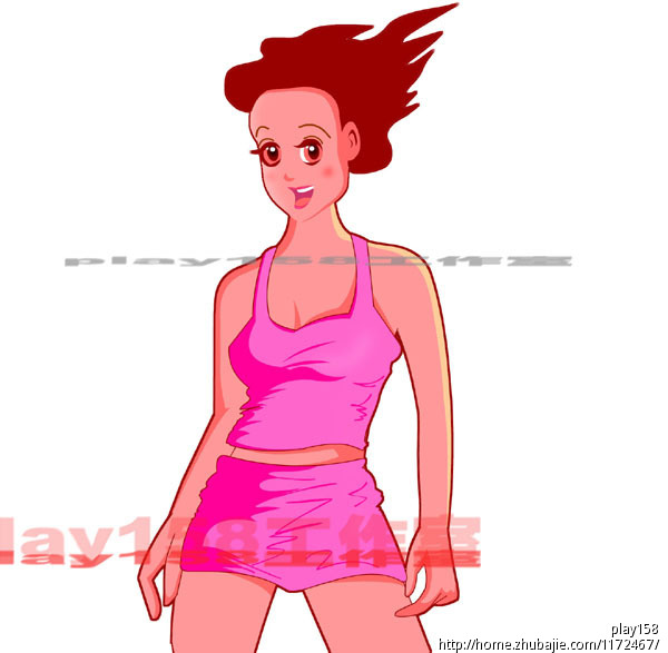 运动美女卡通形象设计