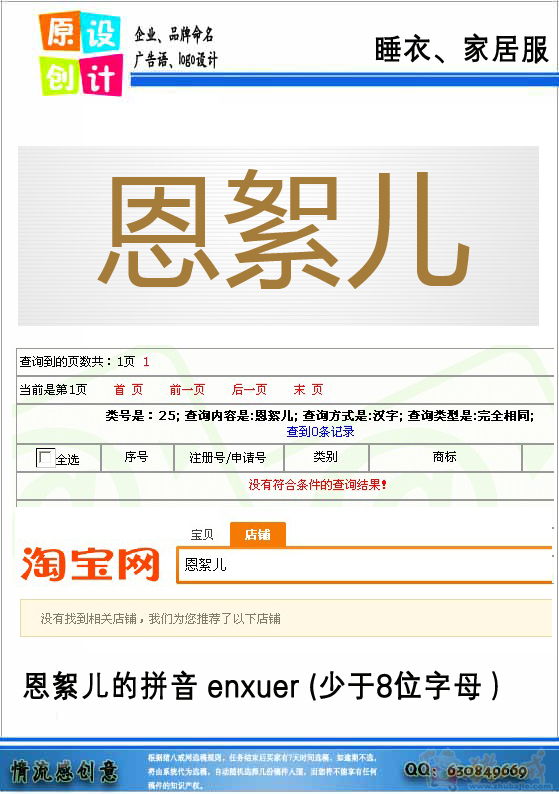 <em>睡衣</em>,家居服<em>网店</em>及商标<em>取名</em>-品牌<em>起名</em>-猪八戒网