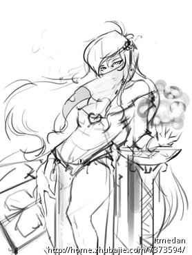 人气手机卡片战斗游戏中女性占仆师的卡片插画