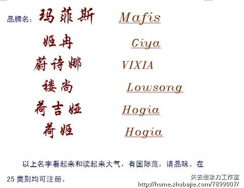 女装品牌名称征集 - 品牌起名 - 起名取名 - 猪八