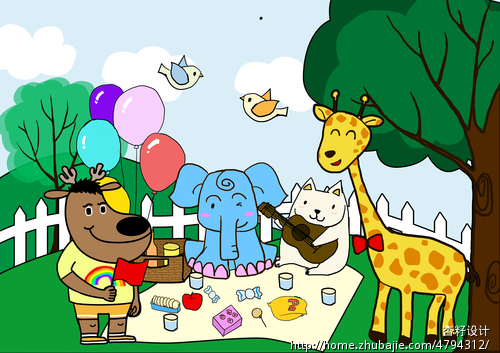 根据要求<em>制作</em>卡通<em>场景</em>--朋友聚会-设计-插画设