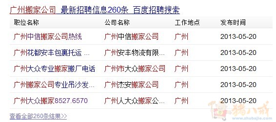 公司发布招聘信息显示百度搜索关键词