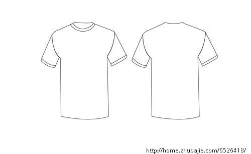 白色<em>圆领</em>T恤矢量图(前后) - 服装设计 - 服装设计