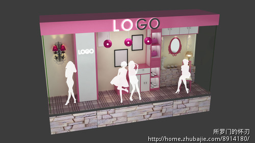 <em>少女服装</em>橱窗<em>设计</em>3D效果图 - 产品外观<em>设计</em> - 工