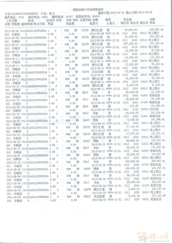 求ps银行流水账名字