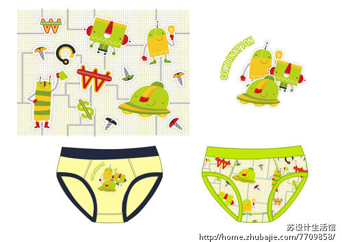 急求大量适合<em>儿童内裤</em>的印花图案设计作品,每