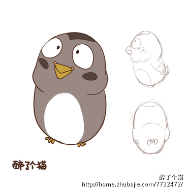 一只小麻雀的卡通形象图片