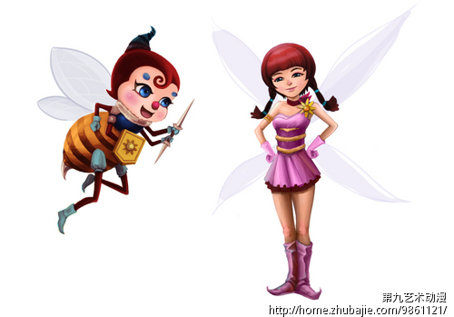 <em>女孩</em>和小<em>蜜蜂</em>卡通形象设计 - 卡通形象设计 - 漫
