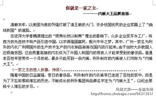 利升实业寻求旗下品牌<em>内裤</em>大王品牌故事 - 产