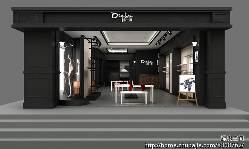 <em>时尚</em>简约黑白风<em>潮流女装店</em>装修 60平方 - 店铺