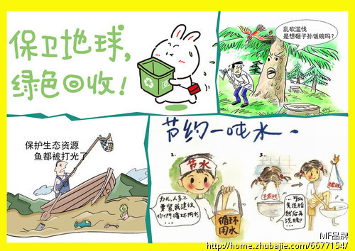 小学生保护环境,爱护地坏-四格漫画制作-漫画制作 -猪
