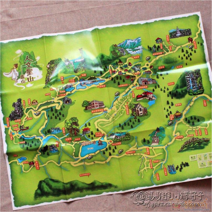 手绘地图.庐山旅游手绘地图