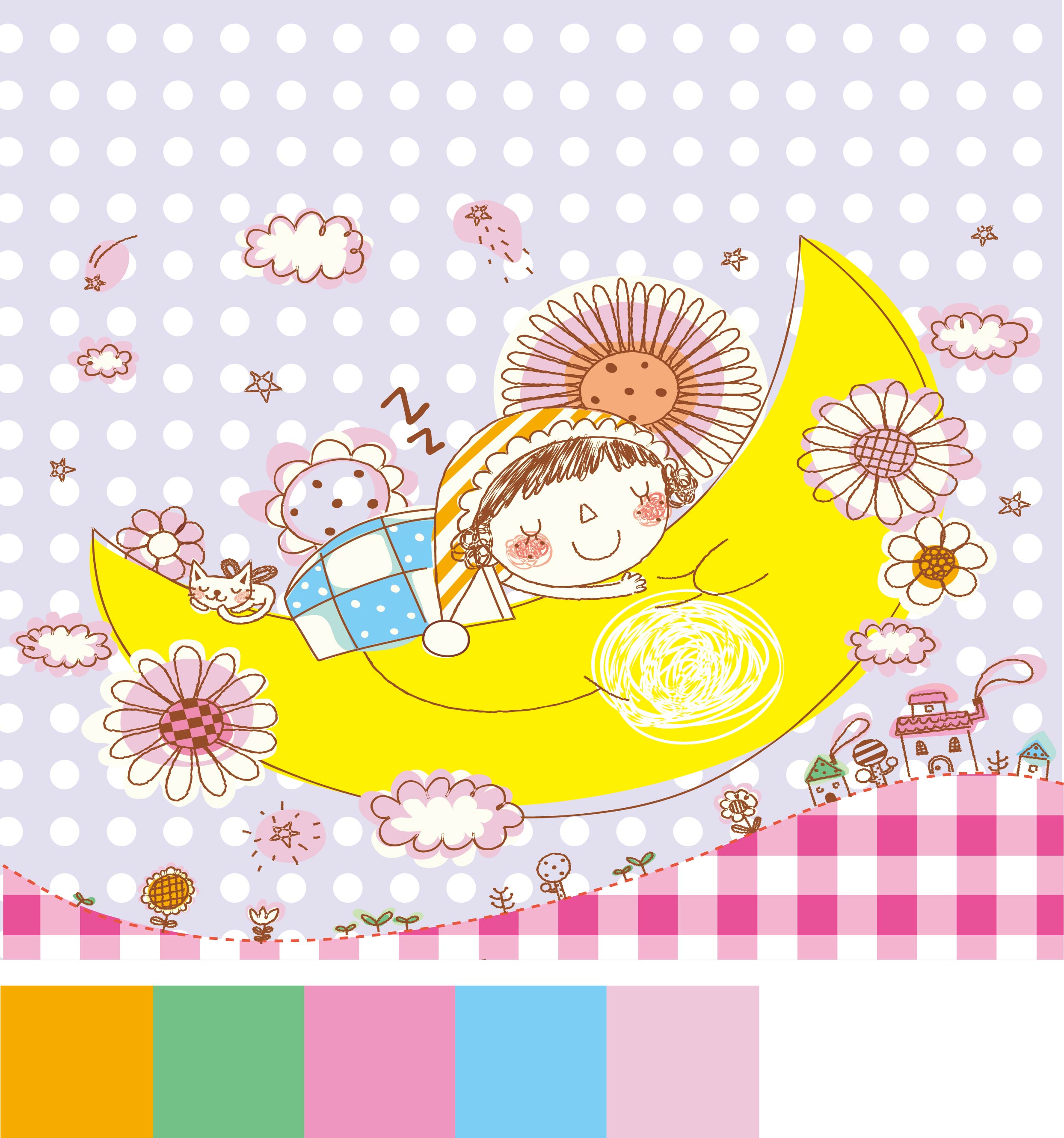 女童图案 儿童印花 卡通印花 - 领域设计-猪八戒网