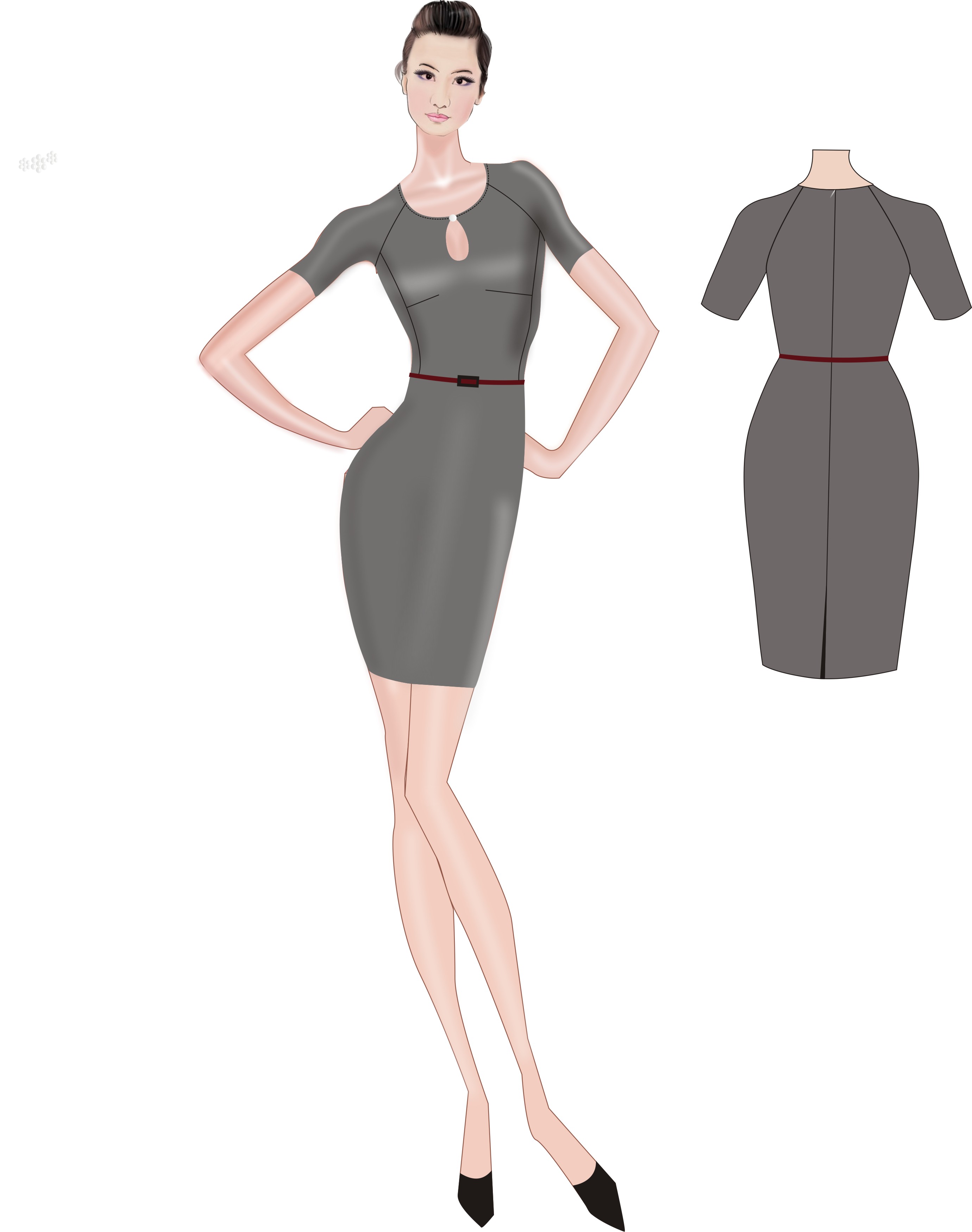 职业装女装婚纱礼服设计图,可手绘,可以电脑绘制图片.