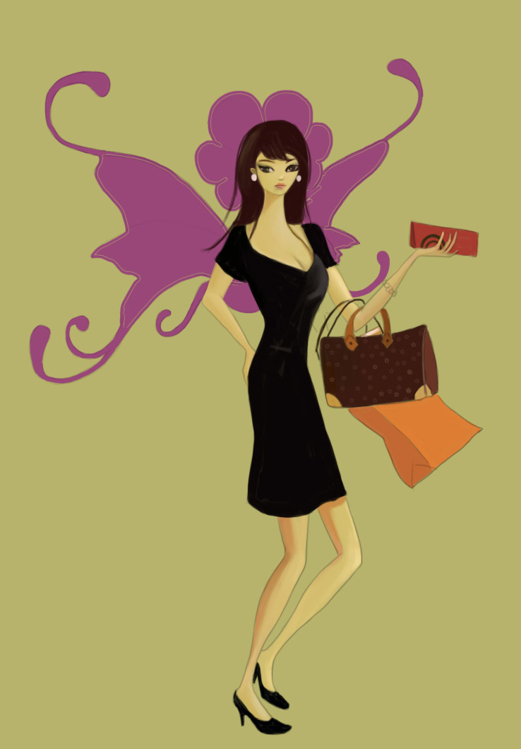 紫荆花女性卡通形象设计