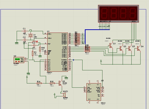 stc89c51单片机关于数字温度计设计的c语言(ds18b20)