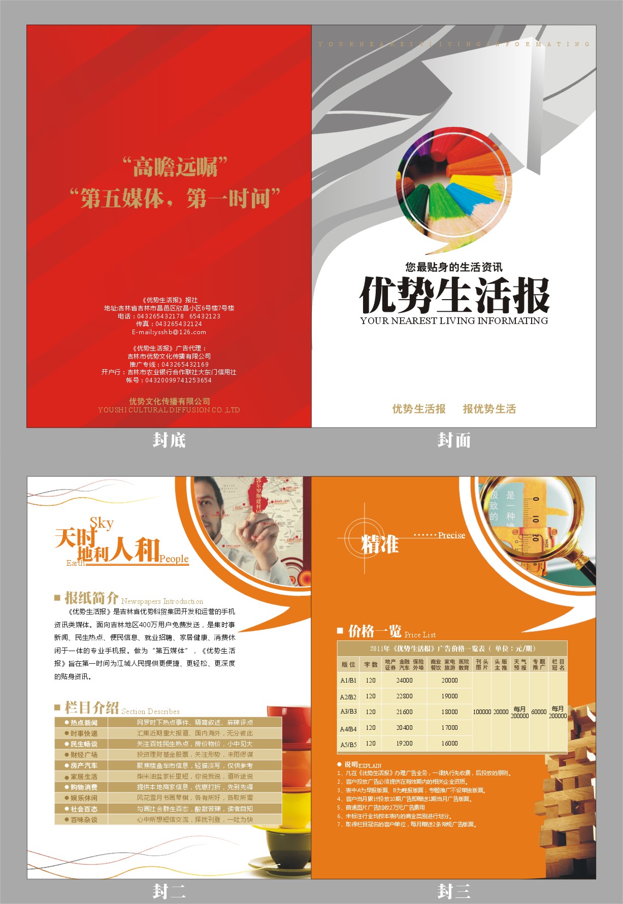 两折页式宣传单