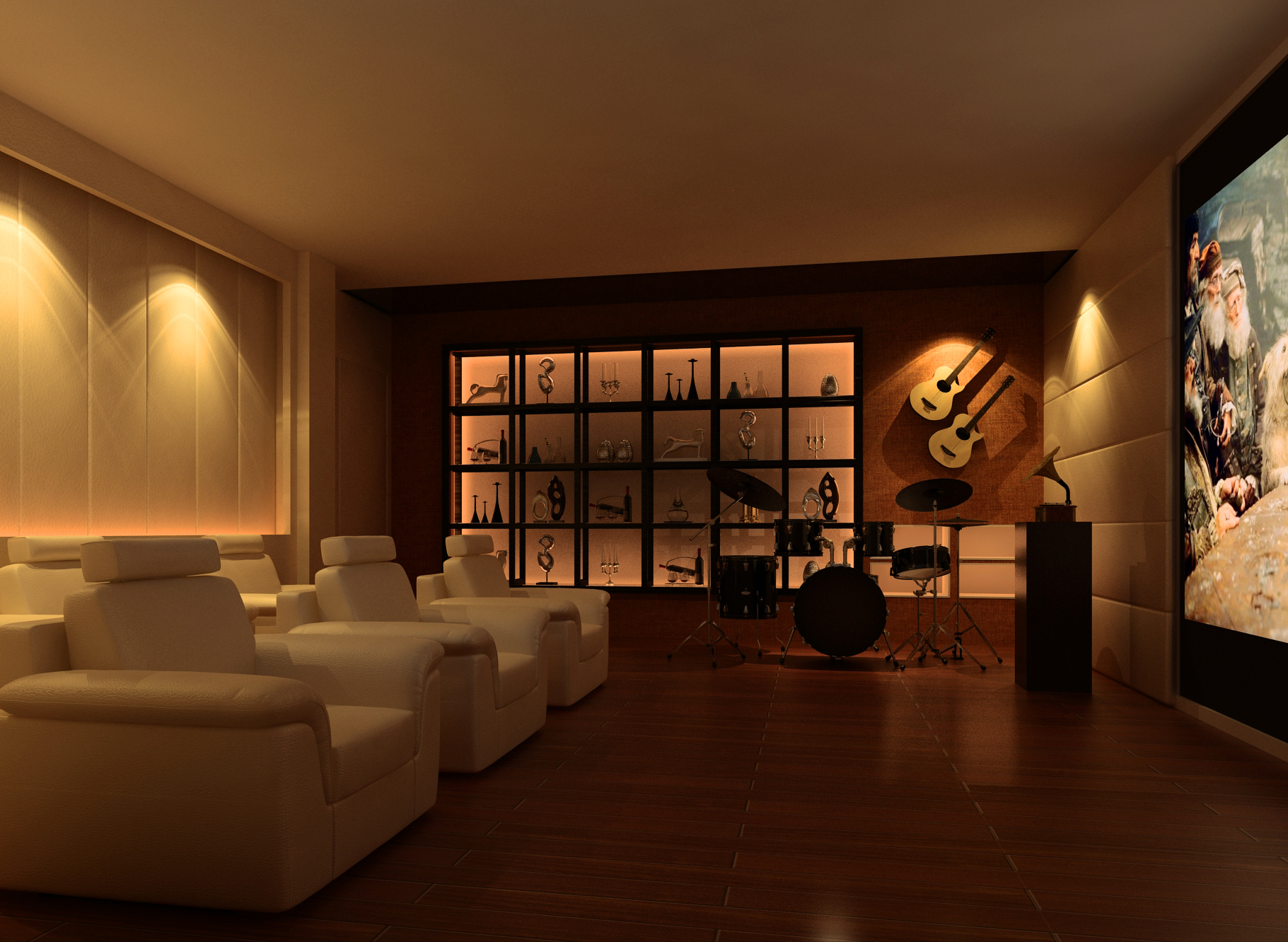 家庭影院,影音多功能厅,家装效果图设计