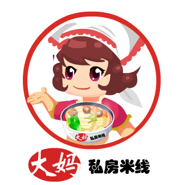 米线店人物logo形象设计 小辛巴工作室 投标-猪八戒网