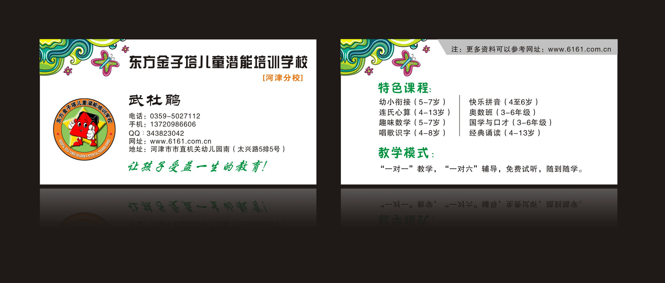 培训学校名片设计第27324551号稿件