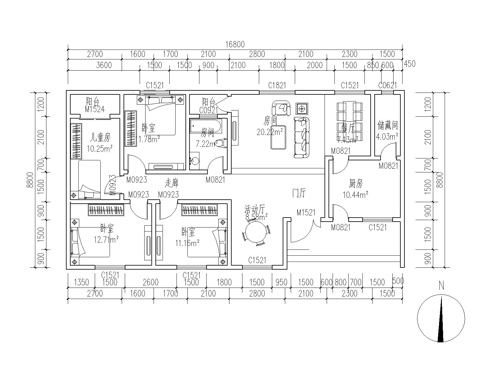 长17m 宽9m 农村自建房设计第27465996号稿件